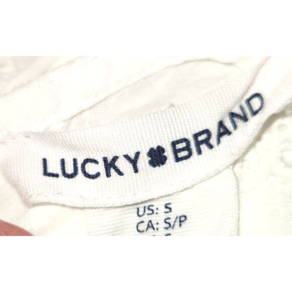 Lucky Brand White Cotton Eyelet Tassel Tie Beachy Boho Dress Size Small - Picture 7 of 9